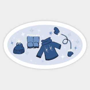 Winter weather snow lover gear cartoon illustration Sticker